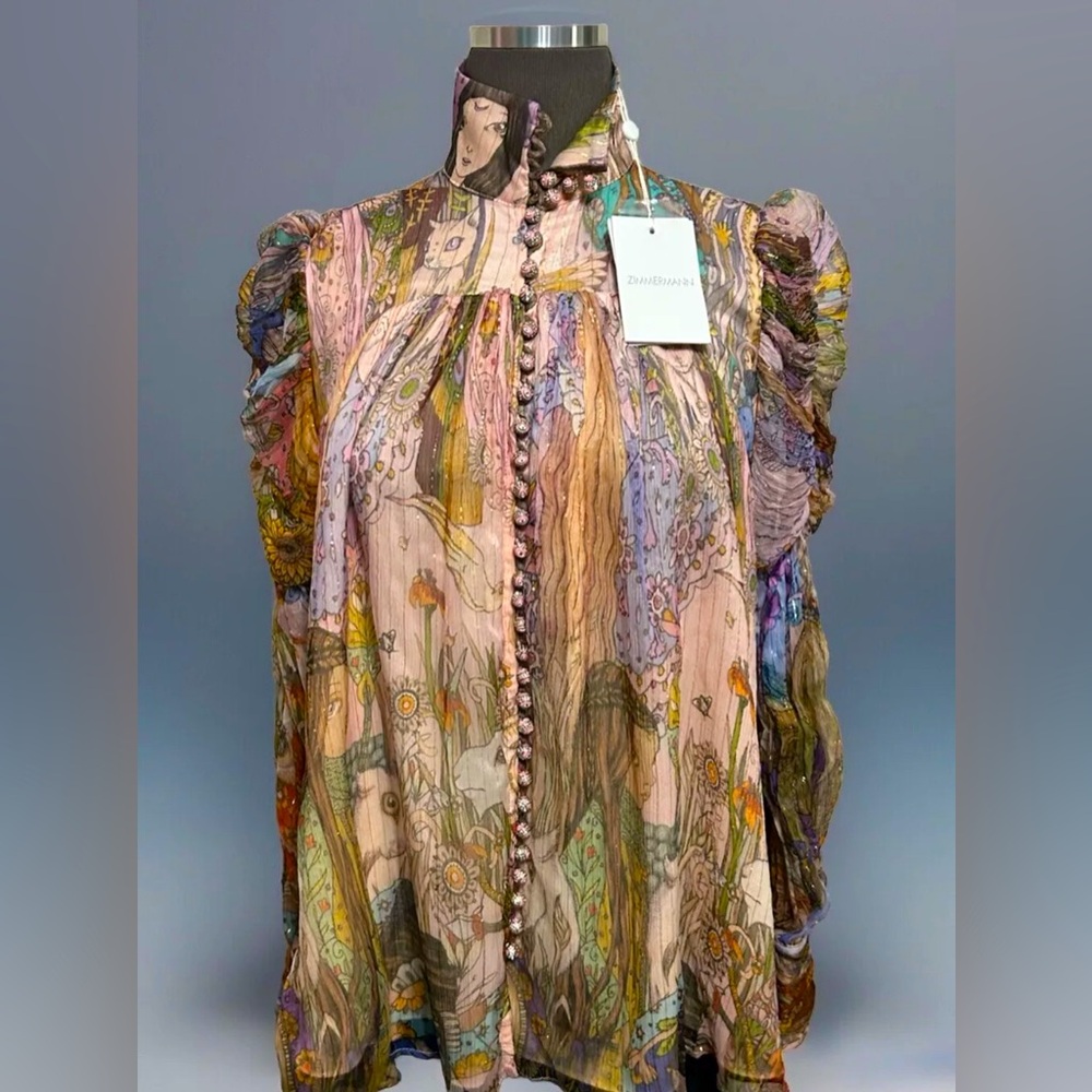 ZIMMERMANN Kaleidoscope Lurex Blouse